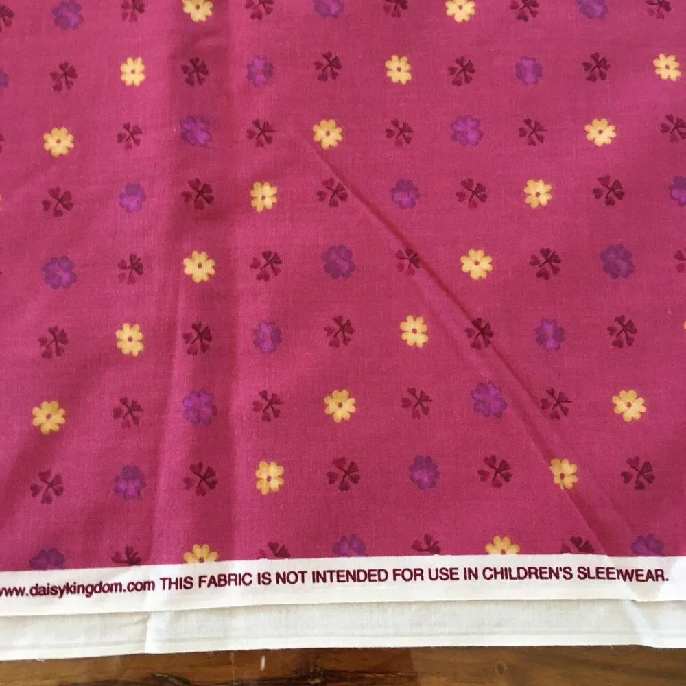Daisy Kingdom pink Kashmir Rose Geometric Floral Fabric 2 yards Springs